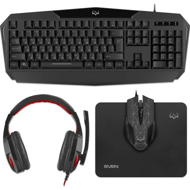 Комплект клавиатура + мышь с ковриком + наушники SVEN GS-4300